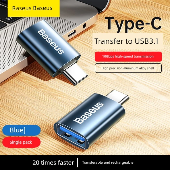 Mini Type-C - USB 3.1 Adaptör - 2cm Mavi