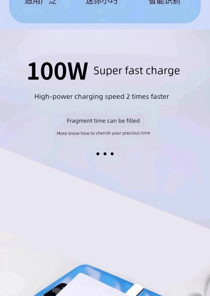 Mate70 Pro/RS 100W Çift Port Hızlı Şarj Başlığı - 2 Metre USB-C Kablolu - 8