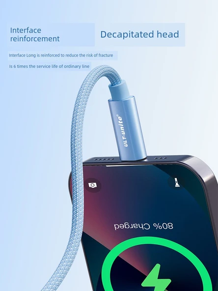 PD 20W Hızlı Şarj Apple Lightning Kablosu - Yeşil Limon 0.5m - Resim 6