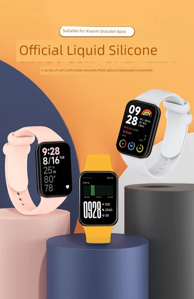 Xiaomi Bileklik 8 Pro/9 Pro Kırmızı Silikon Kordon - 7