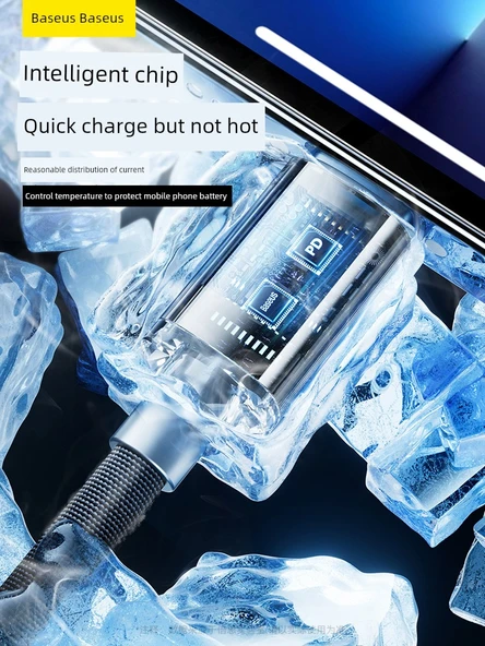 Lightning USB-C PD20W Hızlı Şarj Kablosu - Parlak Kelebek Moru 1.2M (Model 2) - 3