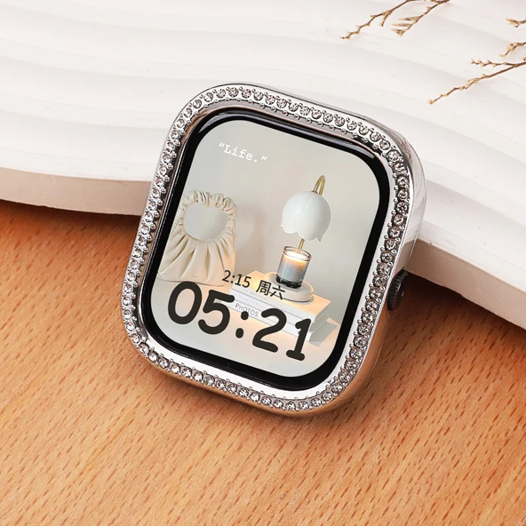 Redmi Watch 5 Gümüş Elmas Taşlı Koruyucu Kılıf