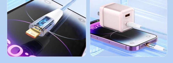 iPhone iPad Hızlı Şarj Kablosu - Beyaz 2m PD 35W Düşük Sıcaklık Hızlı Şarj - 10