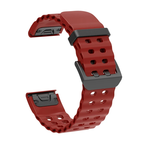 Garmin 22mm Hızlı Çıkarılabilir Silikon Saat Kordonu - Bordo