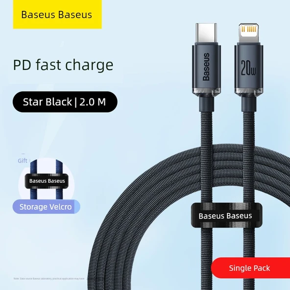Lightning USB-C PD20W Hızlı Şarj Kablosu - Yıldız Siyahı 2.0M (Model 3)