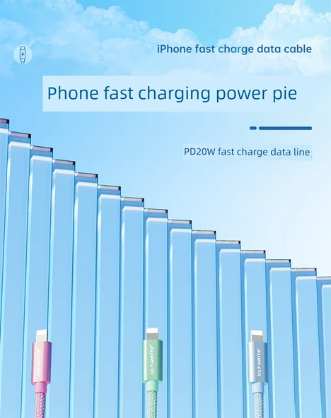 PD 20W Hızlı Şarj Apple Lightning Kablosu - Yeşil Limon 0.5m - Resim 7