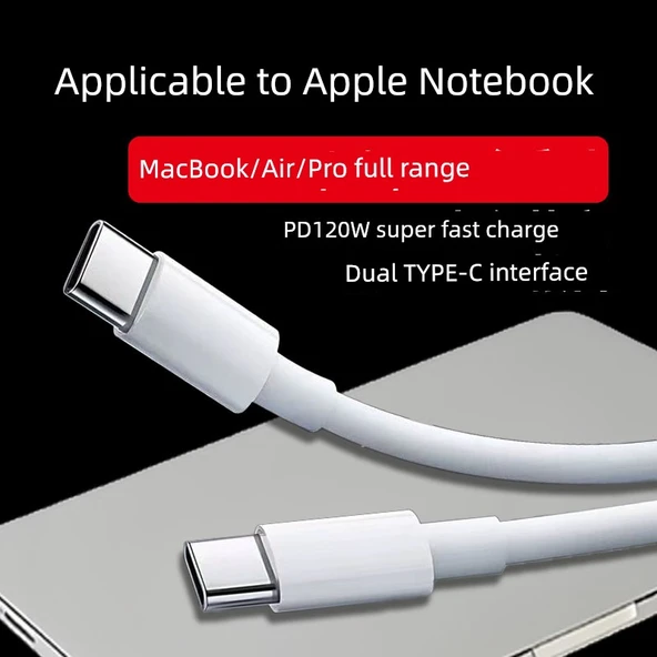 Apple 120W Hızlı Şarj Kablosu - 1.5 Metre - Çift C Portlu