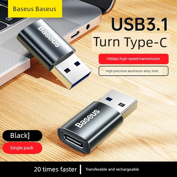 Mini USB - Type-C 3.1 Adaptör - 2cm Siyah