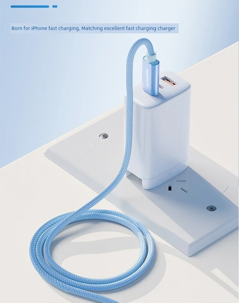 PD 20W Hızlı Şarj Apple Lightning Kablosu - Yeşil Limon 0.5m - Resim 9