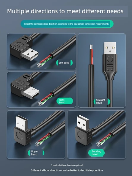 USB Data Kablosu 0.3m - Yukarı Bakan Erkek Başlıklı (4 Çekirdekli) - Resim 3