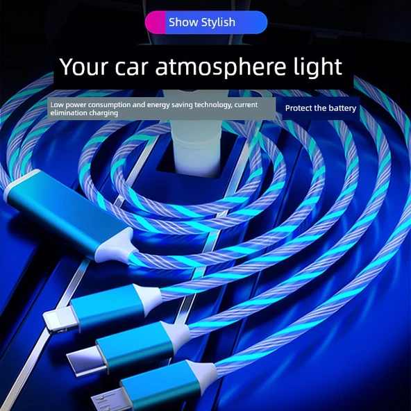 LED Şarj Kablosu - 1m Android Micro USB - Kırmızı - 2