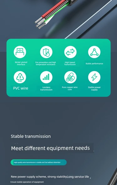 USB Data Kablosu 0.3m - Yukarı Bakan Erkek Başlıklı (4 Çekirdekli) - Resim 7