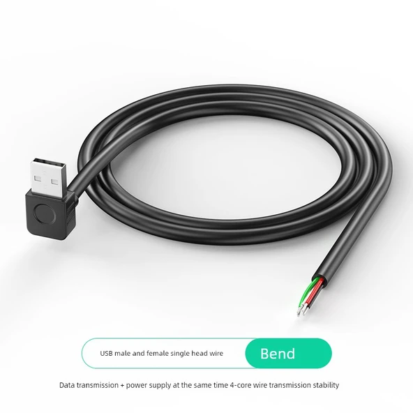 USB Data Kablosu 1m - Yukarı Bakan Erkek Başlıklı (4 Çekirdekli)