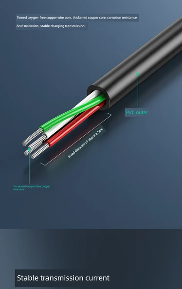 USB Data Kablosu 0.5m - Düz Erkek Başlıklı (4 Çekirdekli) - 9