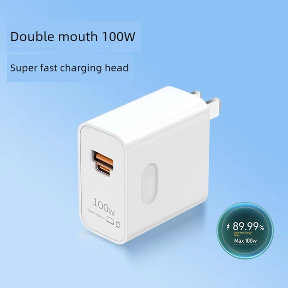100W Çift Port Süper Hızlı Şarj Başlığı