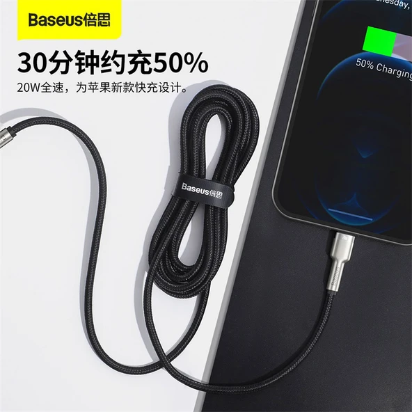 iPhone Hızlı Şarj Data Kablosu - 2m - Koyu Yeşil - Type-C to Lightning - 6