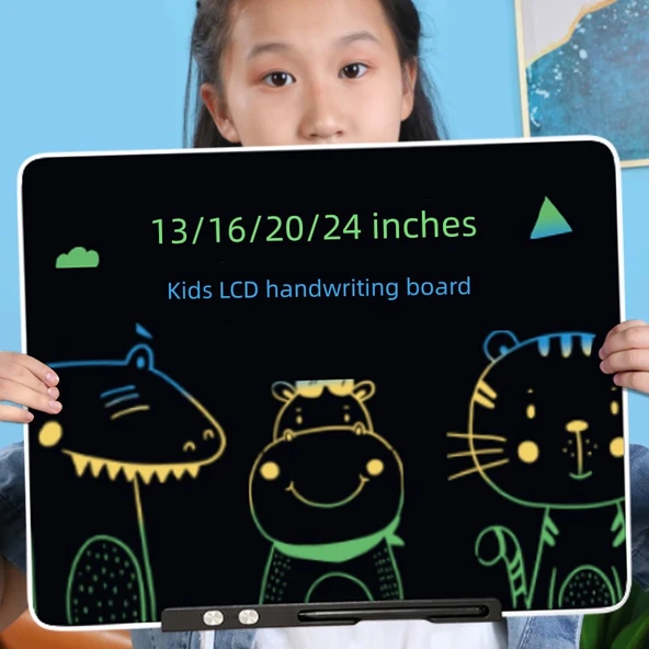 Çocuk LCD Yazı Tahtası - 13 inç Renkli - Şarj Edilebilir Göz Koruma Ekranlı - 2