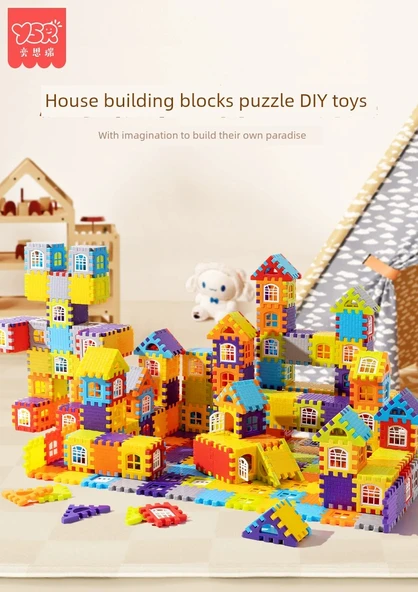 Çocuklar için Büyük Boy Yapı Oyuncakları - Haki (33 Parça) - Resim 7