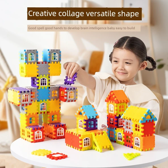 Çocuklar için Büyük Boy Yapı Oyuncakları - Haki (33 Parça) - Resim 3