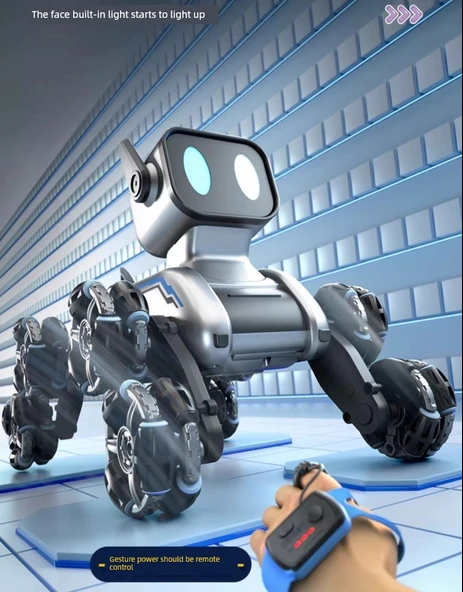 Elektrikli Robot Köpek Oyuncağı - Oyun Üç Elektrikli Tek Kontrollü [El Kumandalı] 3 Şarj Edilebilir Pil - 11