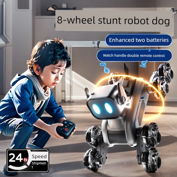Elektrikli Robot Köpek Oyuncağı - Standart Tek Elektrikli Tek Kontrollü [El Kumandalı] 1 Şarj Edilebilir Pil - 2