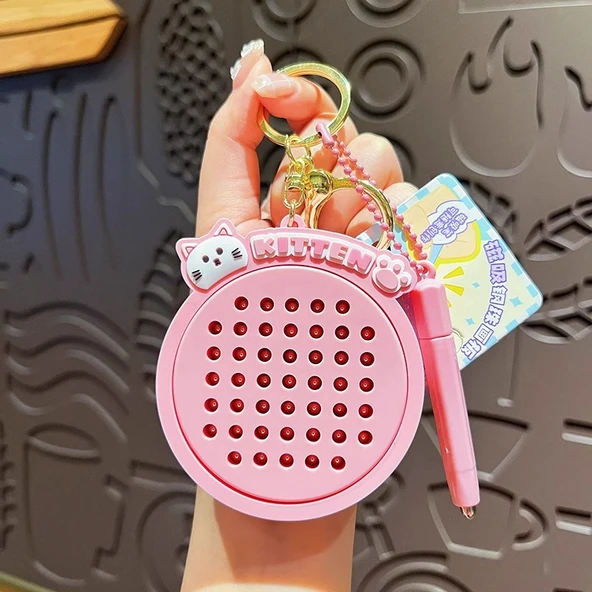 Manyetik Çizim Tahtası Anahtarlık - Pembe
