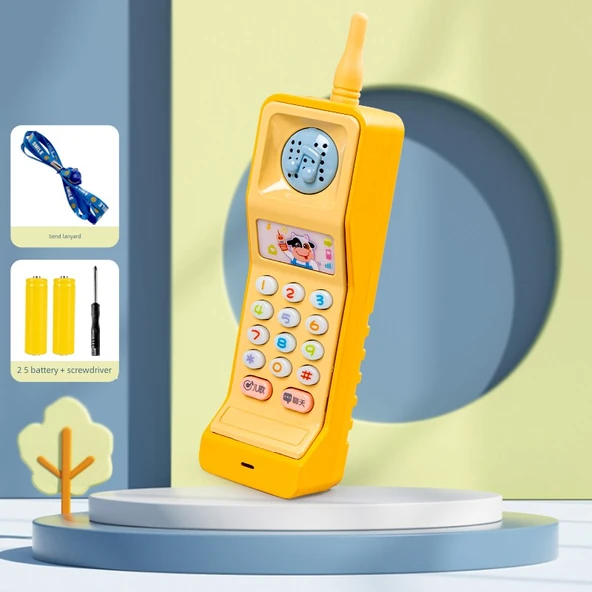 Çocuklar İçin Eğitici Müzikli Telefon Oyuncak 8033 - Turuncu, Aksesuarlı