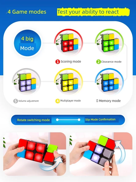 Çocuklar için Eğitici Rubik Küp Oyuncak - Şarj Setli [2 Adet] - 4