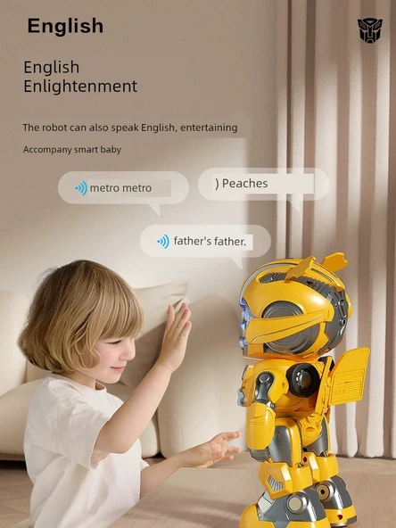 Transformer Uzaktan Kumandalı Robot Oyuncak - Hediye Kutulu Büyük Programlanabilir Bumblebee USB Şarj Kablolu - 5