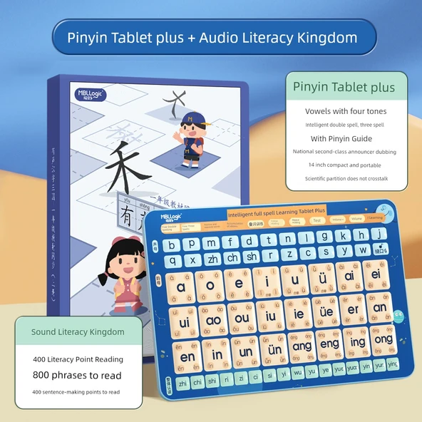 Pinyin Öğrenme Tableti + Okuma Yazma Seti - Değerli 2'li Set