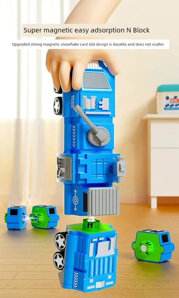 3D Manyetik Çocuk Yapbozu - Deniz, Kara ve Hava Lüks Set 35 Parça - Resim 9