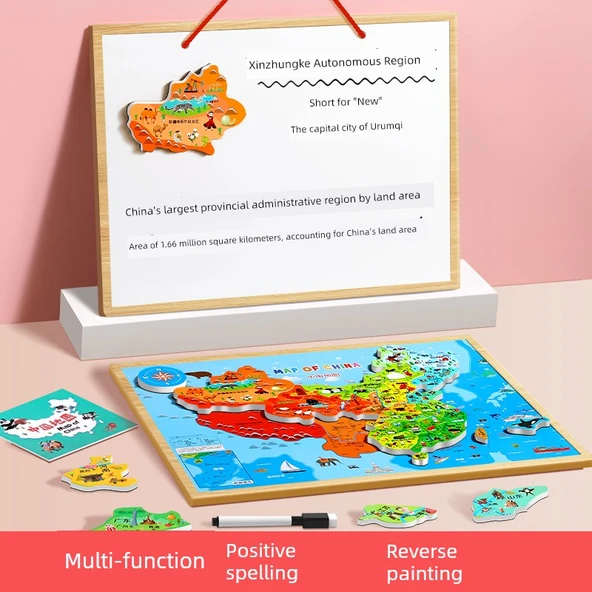 Manyetik Çin Haritası Puzzle Silinebilir Kalemli (Ekstra Büyük Boy) - 4