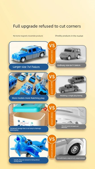3D Manyetik Çocuk Yapbozu - Deniz, Kara ve Hava Lüks Set 35 Parça - Resim 12