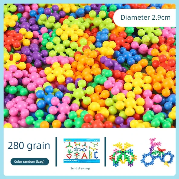 Kar Tanesi Erik Çiçeği Yapı Blokları - 280 Parça (Poşet)