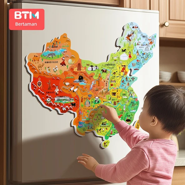 Manyetik Çin Haritası Puzzle Silinebilir Kalemli (Ekstra Büyük Boy) - 2