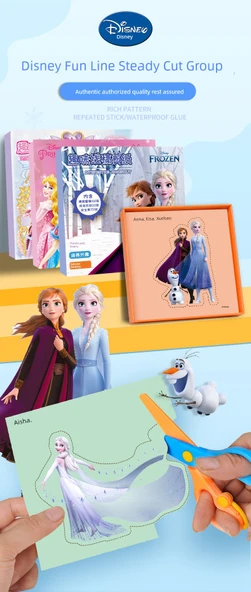 Disney Çocuk Origami Kağıt Kesme Seti - Karlar Ülkesi + Prenses [240 Yaprak, 40 Origami, Güvenlik Makası] - 6