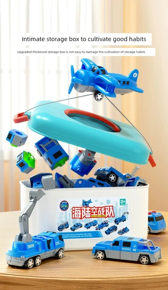 3D Manyetik Çocuk Yapbozu - Deniz, Kara ve Hava Lüks Set 35 Parça - Resim 11