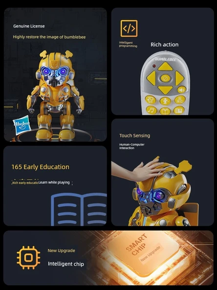 Transformer Uzaktan Kumandalı Robot Oyuncak - Hediye Kutulu Büyük Programlanabilir Bumblebee USB Şarj Kablolu - 2