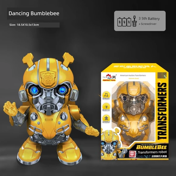 Transformer Uzaktan Kumandalı Robot Oyuncak - Hediye Kutulu Orta Boy Dans Eden Bumblebee Bataryalı