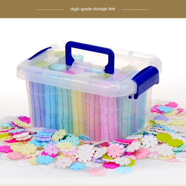 Kar Tanesi Yapı Blokları - 600 Parça - Saklama Kutulu ve Atlaslı - Resim 6