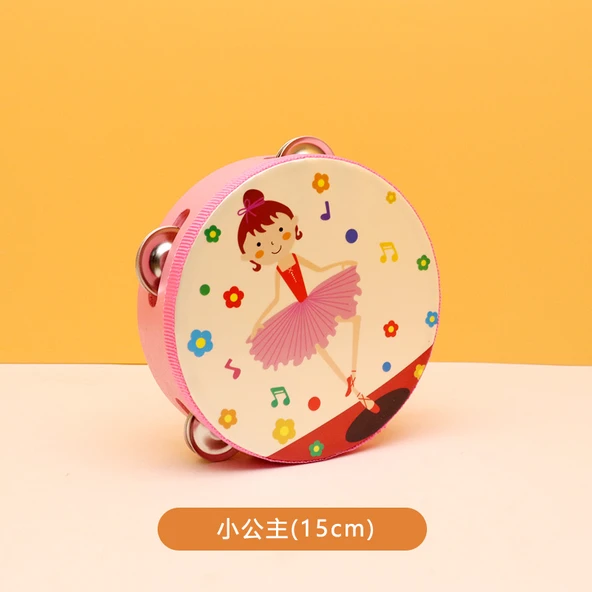Çocuk Müzik Aleti - Pembe Prenses - Orff Zil ve Tef - 15cm