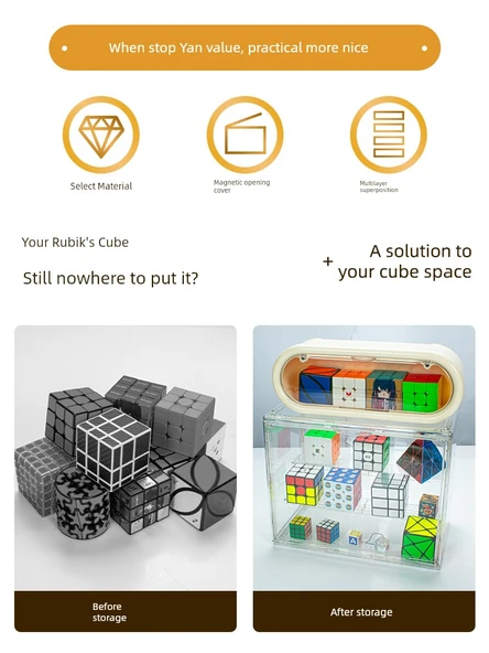 Rubik Küp Şeffaf Teşhir Kutusu (Tek Küp) - 6