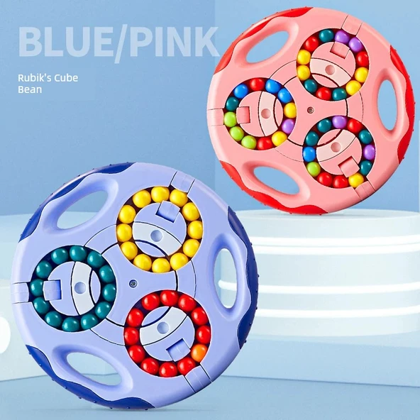 Demans Bulmaca Oyuncak - Çift Taraflı Büyük Top Disk Mavi + Pudra