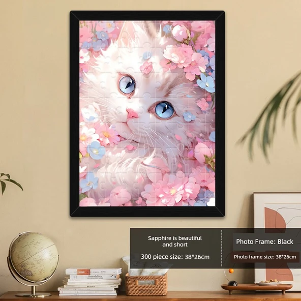 Fotoğraflı DIY Puzzle - 300-500 Parça - Siyah Çerçeveli - Safir Güzelliği