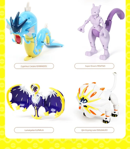 Pokemon Dönüşen Top Oyuncak Seti - Kombinasyon [Pikachu + Harika Kurbağa Çiçek + 2 Elf Topu] - 8