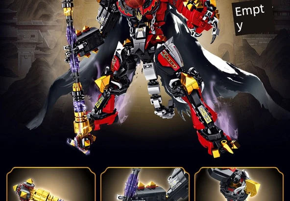 Mecha Yapı Blokları - Büyük Hediye Kutusu Efsanevi Siyah Wukong - 593 Parça - 10