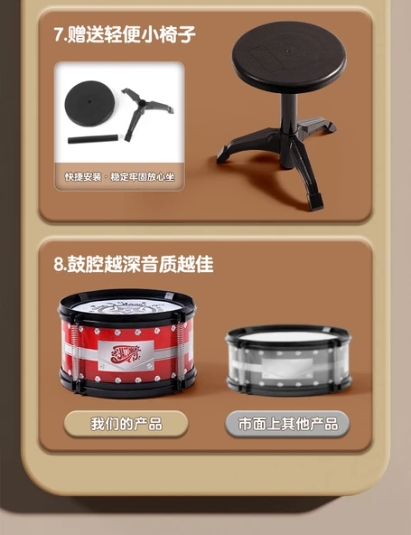 Çocuklar için Müzik Oyuncakları - Puzzle Davul Seti - Şarjlı - Resim 11