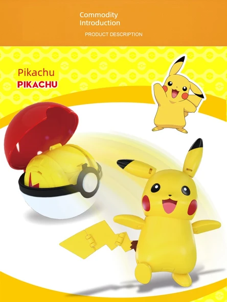 Pokemon Dönüşen Top Oyuncak Seti - Kombinasyon [Ateş Püsküren Ejderha + Harika Kurbağa Çiçek + 2 Elf Topu] - 9