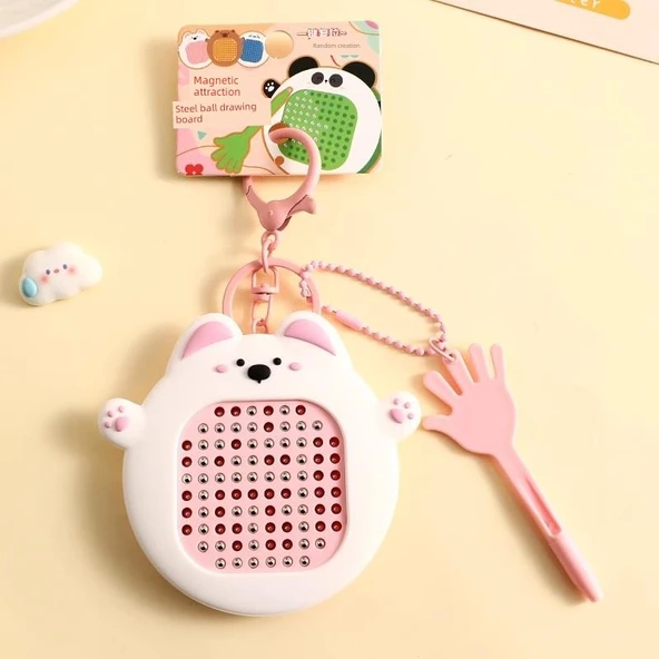 Manyetik Çelik Bilye Çizim Tahtası - Pembe Köpek Yavrusu