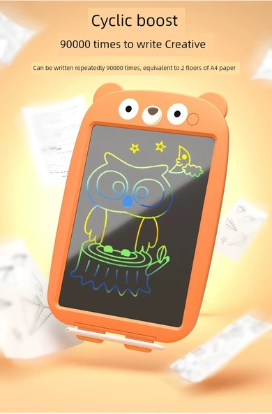 12 inç LCD Yazı Tahtası - Pembe Baykuş - 9